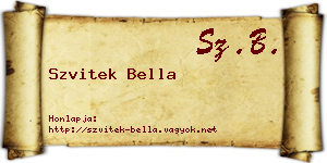 Szvitek Bella névjegykártya
